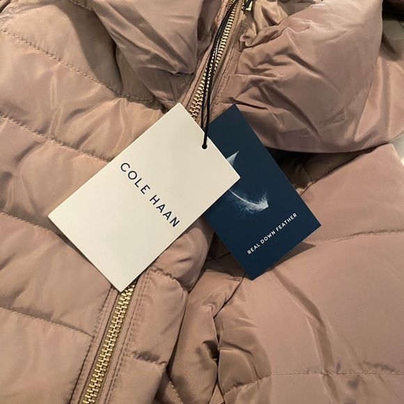 COLE Haan Down Puffer Jacket Coat XS Zip Front Hooded - Picture 11 of 11